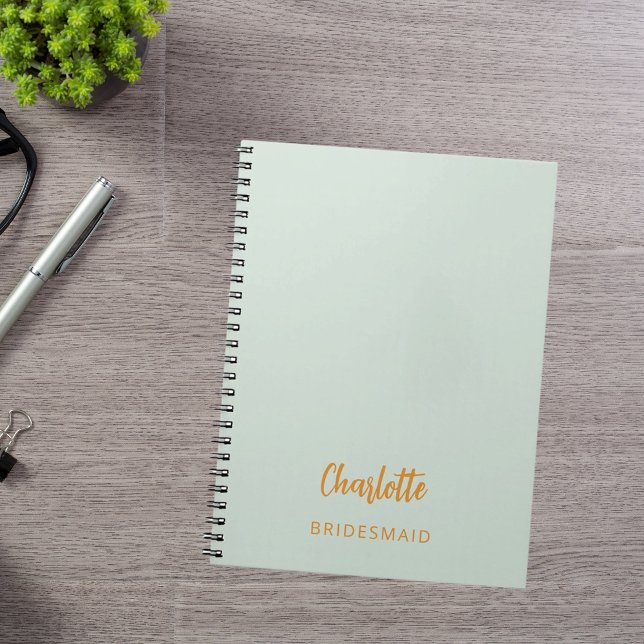 Carnet Vert sauge de Bridesmaid (Créateur téléchargé)