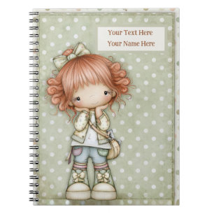 Carnet Vert sauge gingembre rouge pastel rose rétro pois 