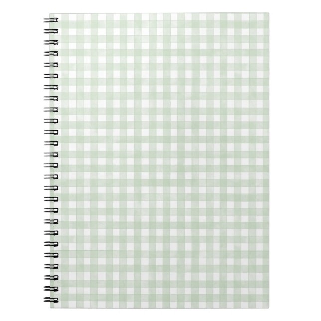 Carnet Vert Sauge Gingham Classique (Devant)