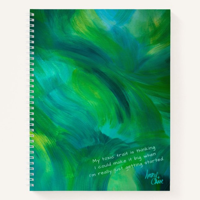 Carnet Vert SPWW avec vert Envy et spirale Turquoise (Devant)