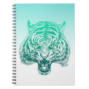 Carnet vert turquoise tiré par la main à la mode