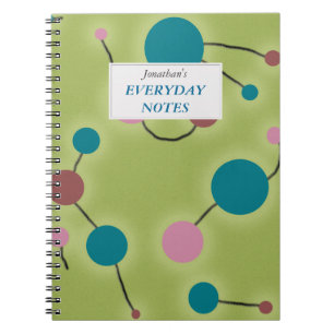 Carnet Verte Univers pointillé avec Étiquette texte