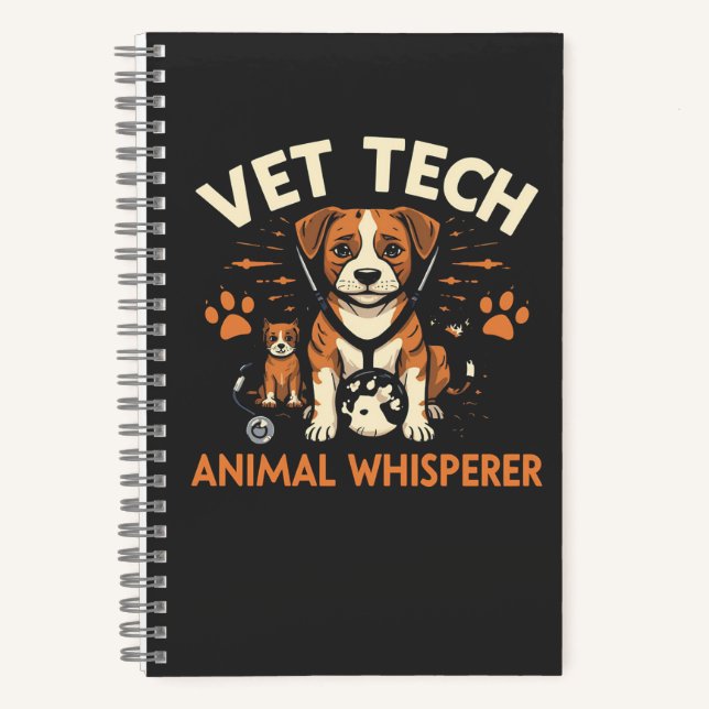 Carnet Vet Tech Animal Whisperer mignet Chiot Stethoscope (Recto)