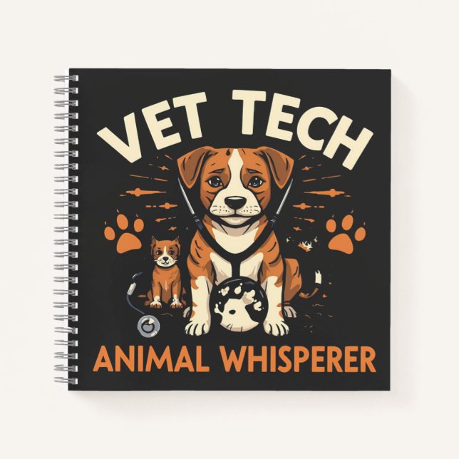 Carnet Vet Tech Animal Whisperer mignet Chiot Stethoscope (Devant)