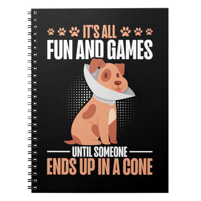 Carnet Vet Tech Dog Cone Humor Veterinarian (Devant)