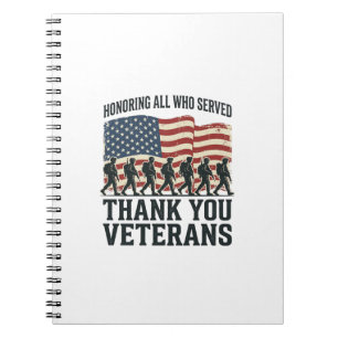 Carnet Vétérans Merci T-shirt du drapeau militaire patrio