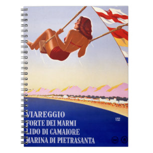 Carnet Viareggio Italie Poster Vintage voyage restauré