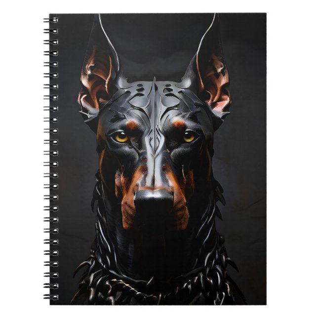 Carnet Vibe en acier Doberman Silhouette verticale (Devant)