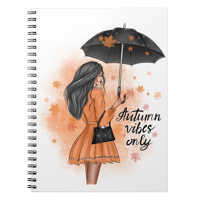 Carnet Vibes Automne Seulement Automne Fashion Girl (Devant)