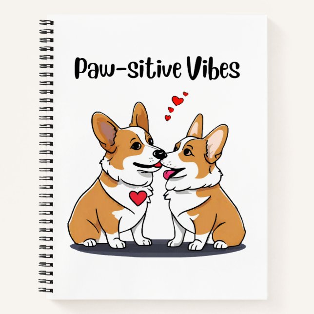 Carnet Vibes Corgis en Amour (Devant)
