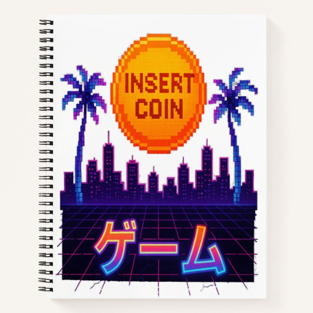 Carnet Vibes d'arcade rétro - Insertion Pixel Pixel Art D (Devant)