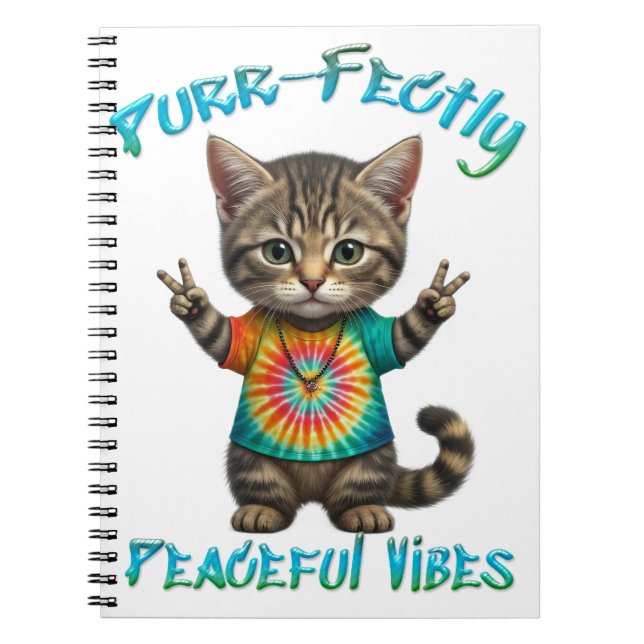 Carnet Vibes de chaton bohème hippie paisible  (Devant)