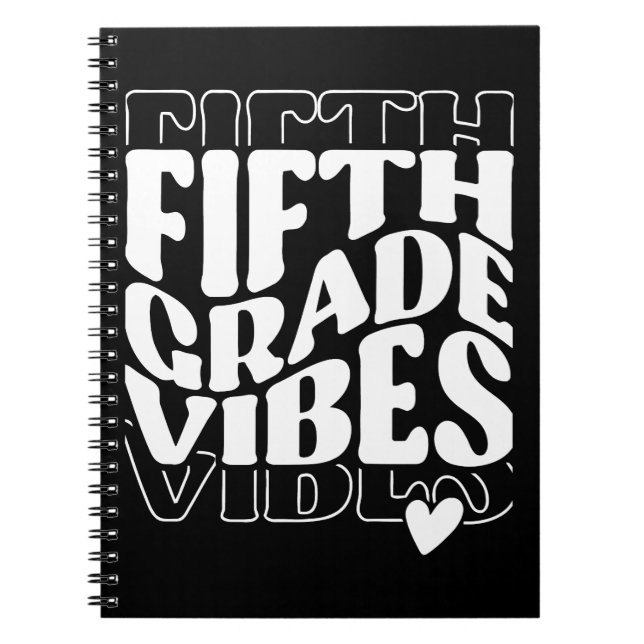 Carnet Vibes De Cinquième Année De Retour À L'École (Devant)