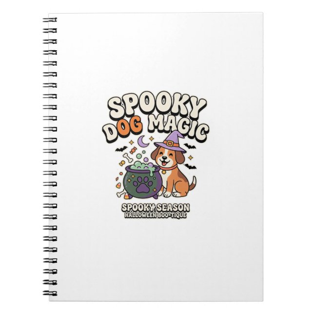 Carnet Vibes de magie de chien d'Halloween (Devant)