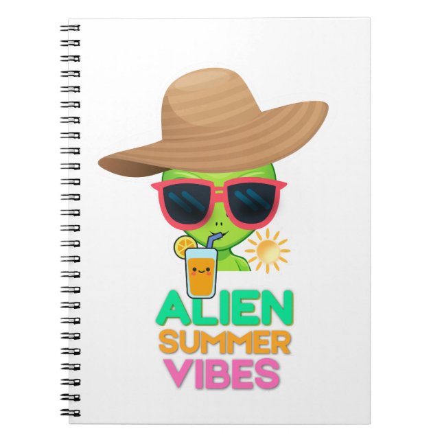 Carnet Vibes de vacances d'été Alien Cool (Devant)