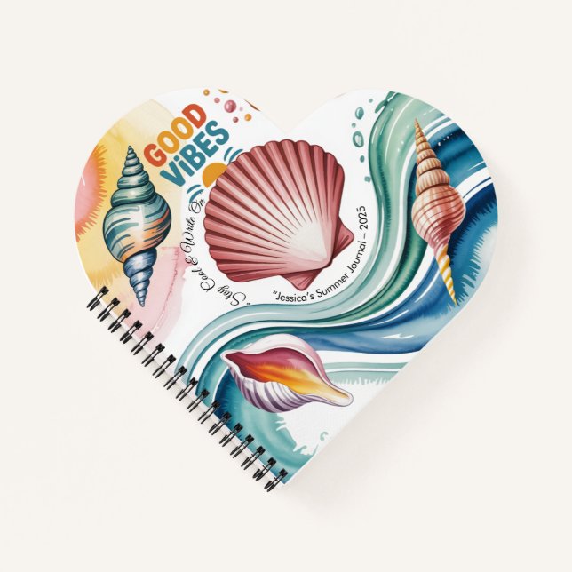 Carnet Vibes d'été Retro Beach Illustration (Devant)