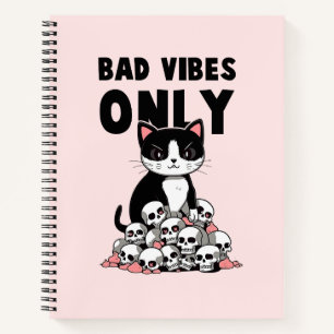 Carnet Vibes incorrectes uniquement - Chat et crânes