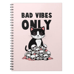 Carnet Vibes incorrectes uniquement - Chat et crânes