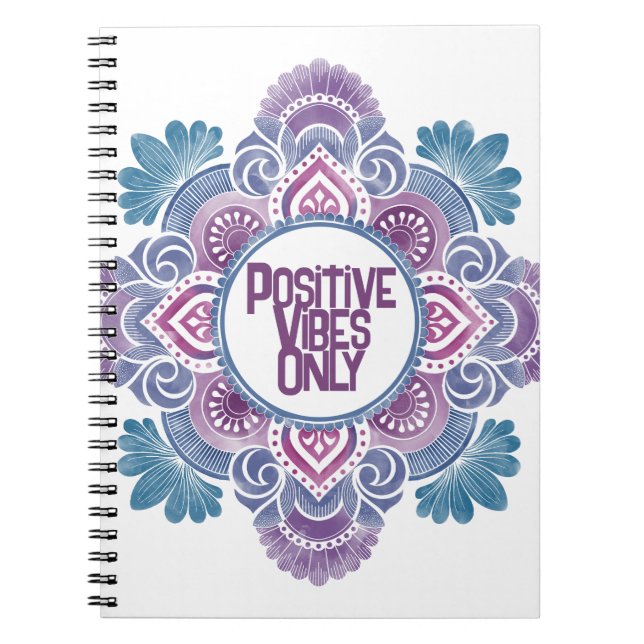 Carnet Vibes positives uniquement Mandala (Devant)