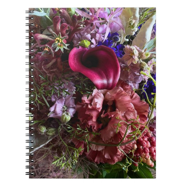 Carnet Vibrant Calla Lily and Purple Floral Notebook (Devant)