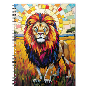 Carnet Vibrant Colorée Lion mosaïque