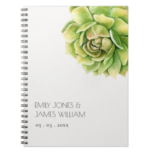 CARNET VIBRANT GREEN WATERCOLOR SUCCULENT WEDDING