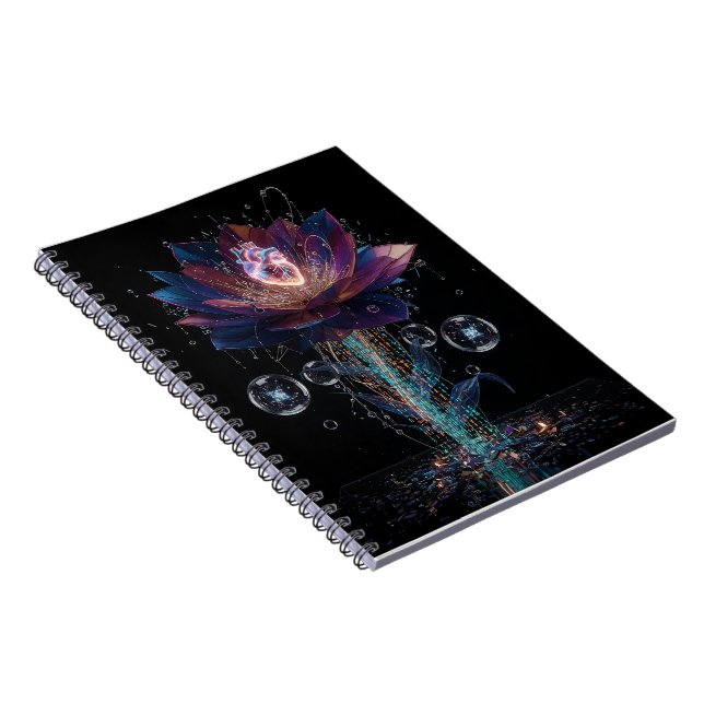 Carnet Vibrant Tech Blossom : Cœur de l'Art Lumière (Côté Droit)
