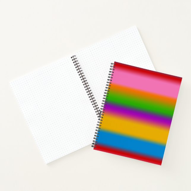 Carnet Vibrantes rayures dégradées arc-en-ciel multicolor (Intérieur)