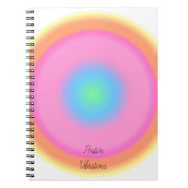 Carnet Vibrations positives - Dégradé radial coloré (Devant)