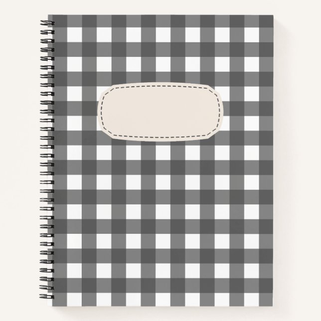 Carnet Vichy Gris clair (Devant)
