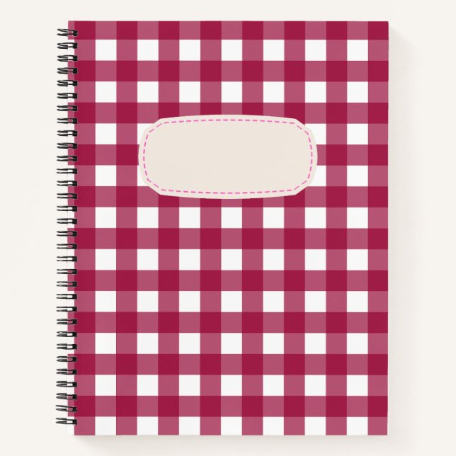 Carnet Vichy Rouge Cerise (Devant)