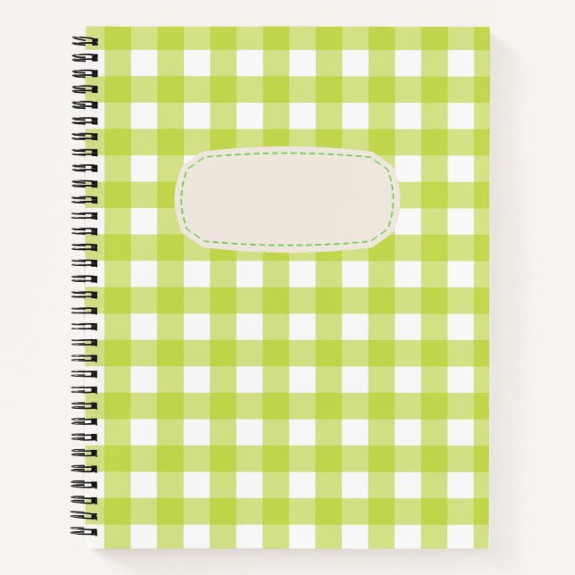 Carnet Vichy Vert clair (Devant)