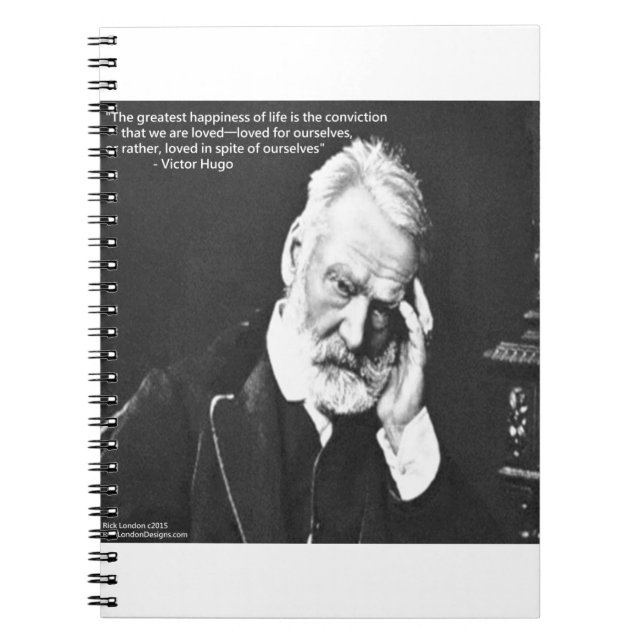 Carnet Victor Hugo & Happiness Quote Gifts Tees Etc (Devant)