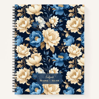 Carnet Victorian Flowers Blue