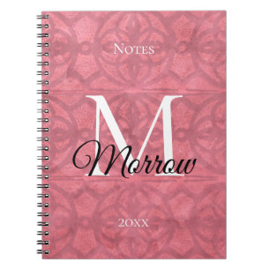 Carnet Victorian Rouge Rose Batik Nom et année