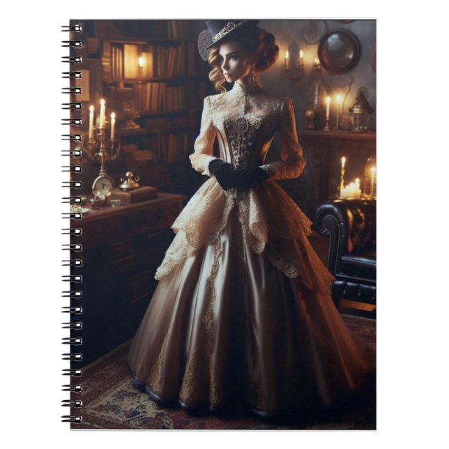 Carnet Victorienne Vintage mystérieuse Élégante femme (Devant)