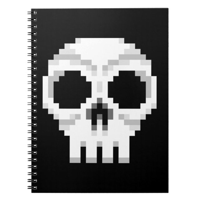 Carnet Videogame - Crâne de mort - Pixel Art (Devant)