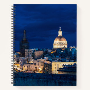 Carnet Vieille ville et port de La Valette illuminés la n