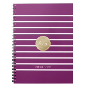 Carnet Viennoiserie rayures violettes mariage moderne mon