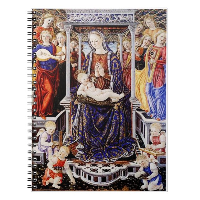 Carnet Vierge à l'Enfant enthronisée avec un ange musicie (Devant)