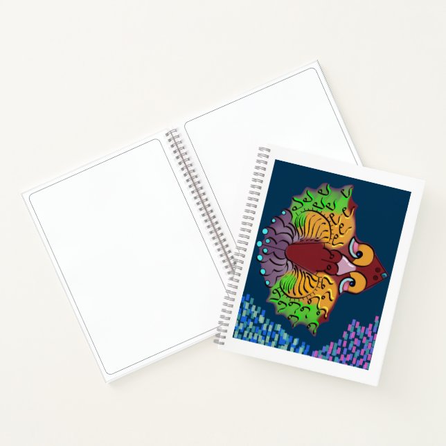 Carnet Vierge Art Poisson Abstrait Écriture Thaïe  (Intérieur)