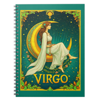 Carnet Vierge assise sur un croissant de lune