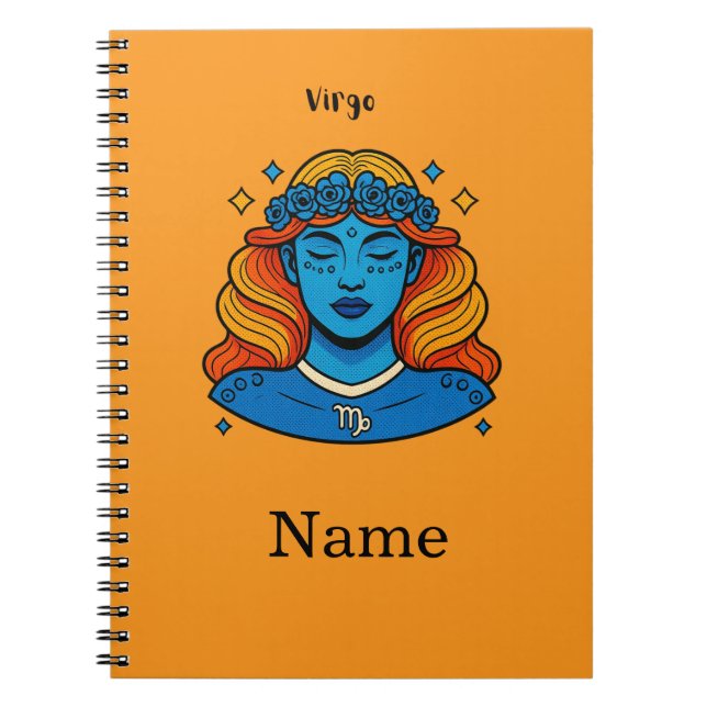 Carnet Vierge Déesse Céleste - Art du Zodiaque Esthétique (Devant)