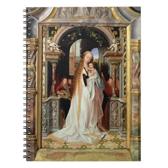 Carnet Vierge et enfant avec trois anges, panneau central (Devant)