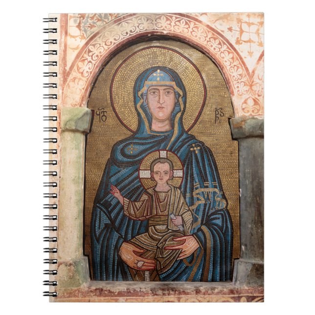 Carnet Vierge Marie et mosaïque de Jésus (Devant)