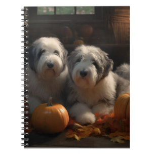 Carnet Vieux anglais Sheepdog Chiot Chiot Automne Citroui