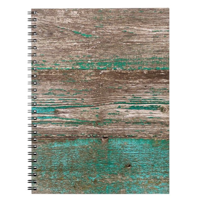 Carnet Vieux arrière - plan en bois marron-bleu avec doul (Devant)