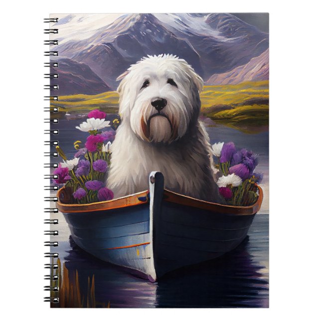Carnet Vieux Berger Anglais sur Paddle : Une Aventure Scé (Devant)