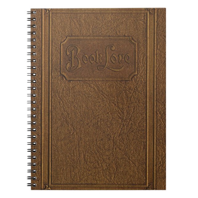 Carnet Vieux faux brun lié par cuir, rétro savoir de (Devant)