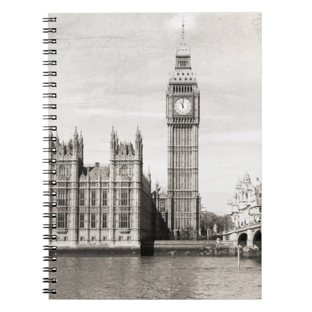 Carnet Vieux Londres, noir et blanc. (Devant)